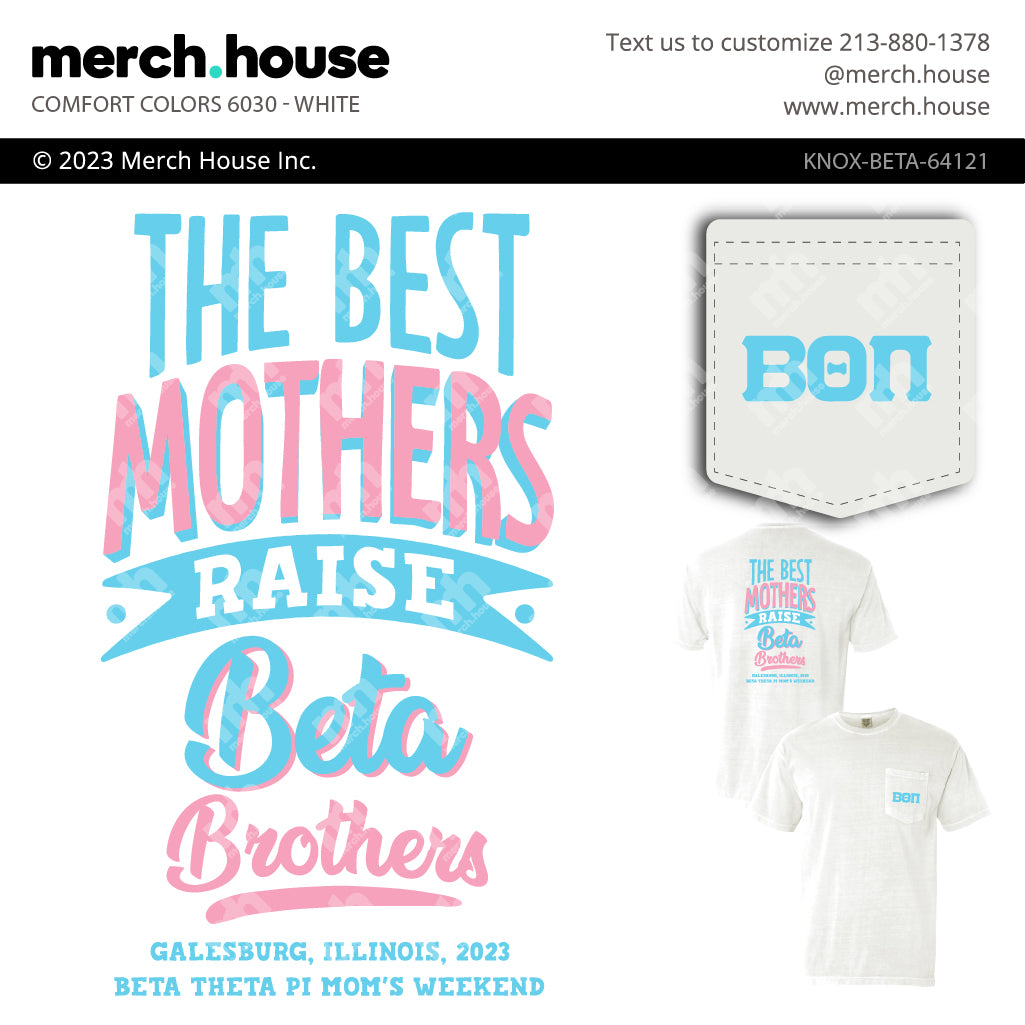 Beta Theta Pi Mom's Weekend Ribbon and Cute Fonts Shirt