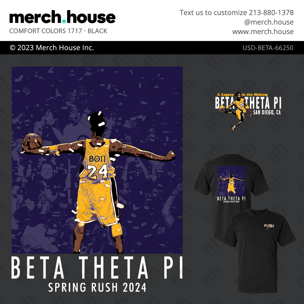 Beta Theta Pi Rush Shirt Kobe Legacy
