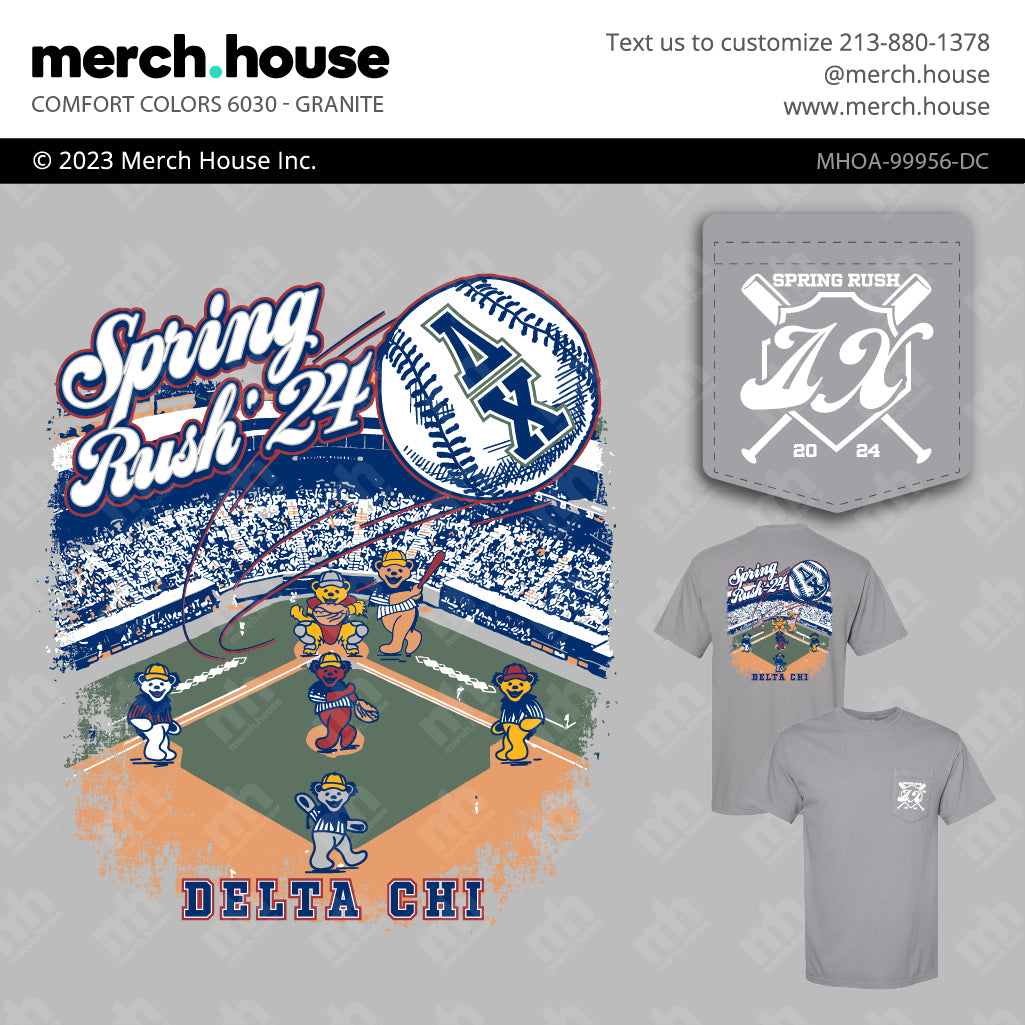 Delta Chi Rush Shirt Baseball Grateful Bears