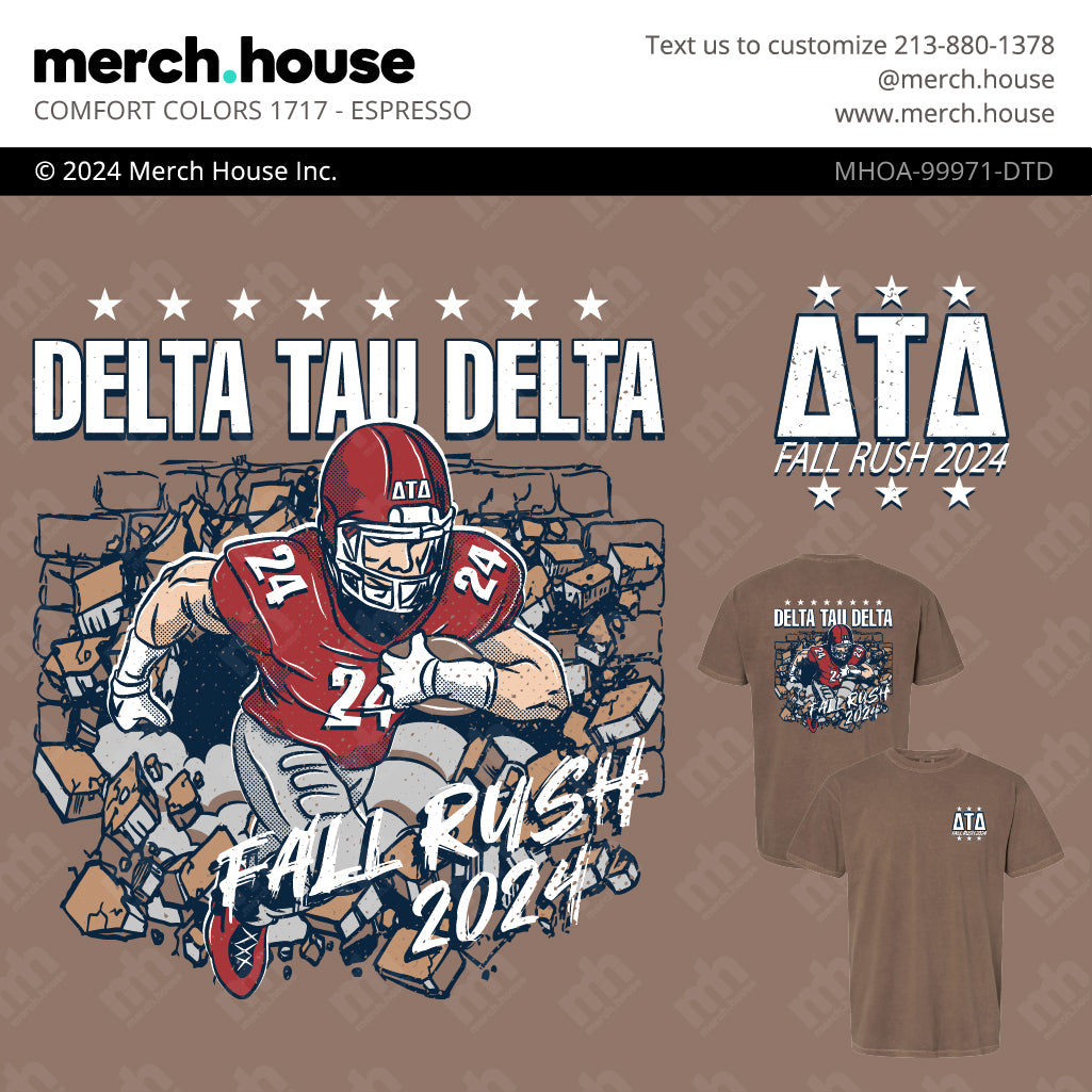 Delta Tau Delta Rush Shirt Football Brick Wall