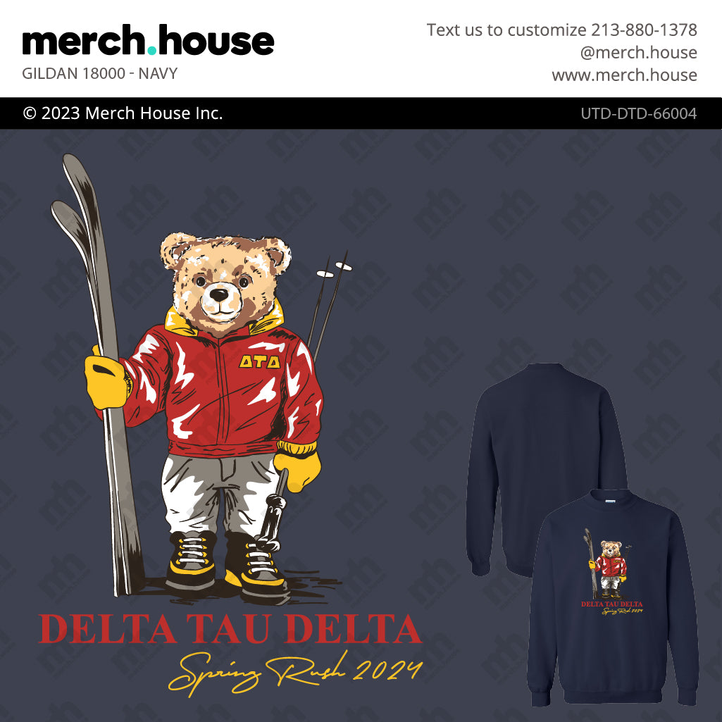 Delta Tau Delta Rush Shirt Polo Ski Bear