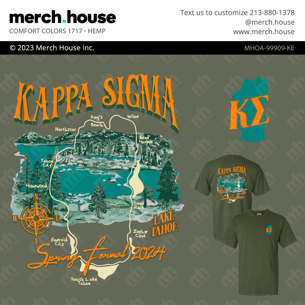 Kappa Sigma Formal Lake Tahoe Map Shirt