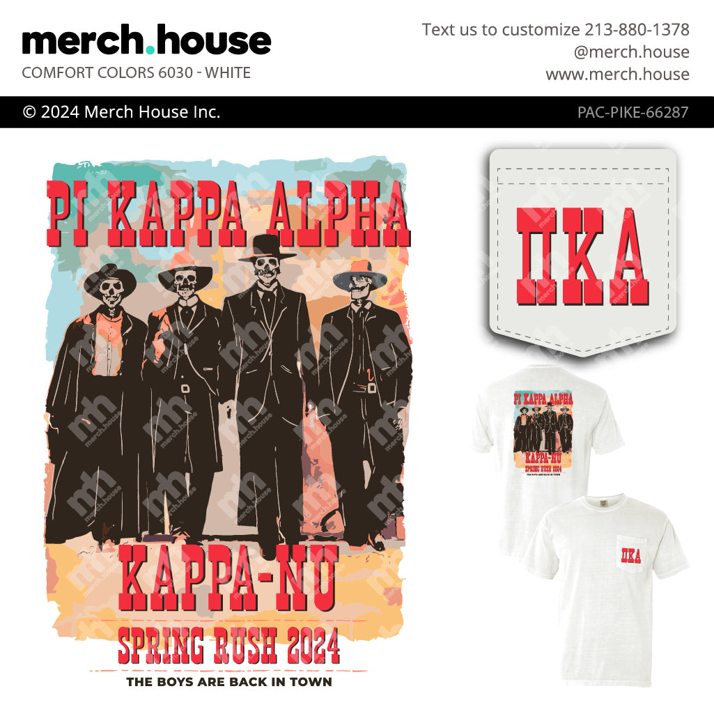 Pi Kappa Alpha Rush Shirt Western Skeleton