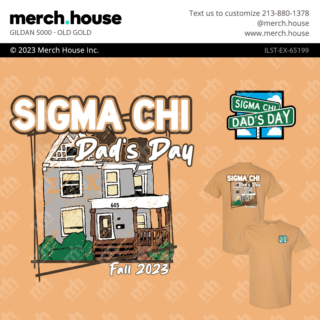 Sigma Chi Dad's Weekend Hand-drawn Chapter House Shirt