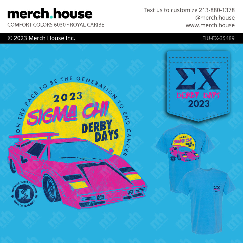 Sigma Chi Derby Days Neon Racecar Shirt