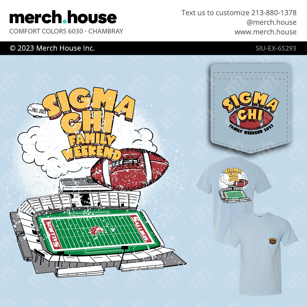 Sigma Chi Parents Weekend Football Stadium Shirt