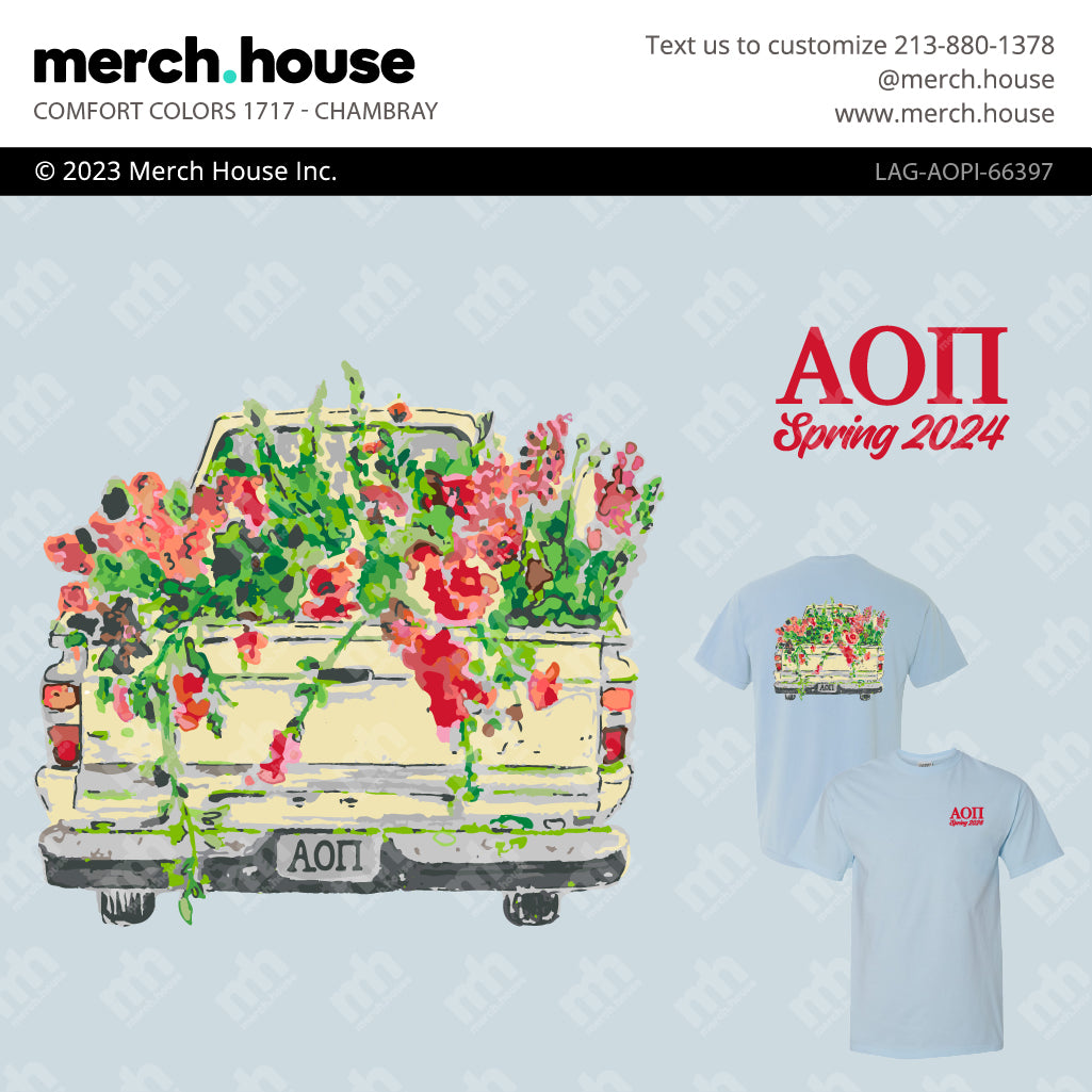 Sorority Rush Shirt Flowers on a Truck