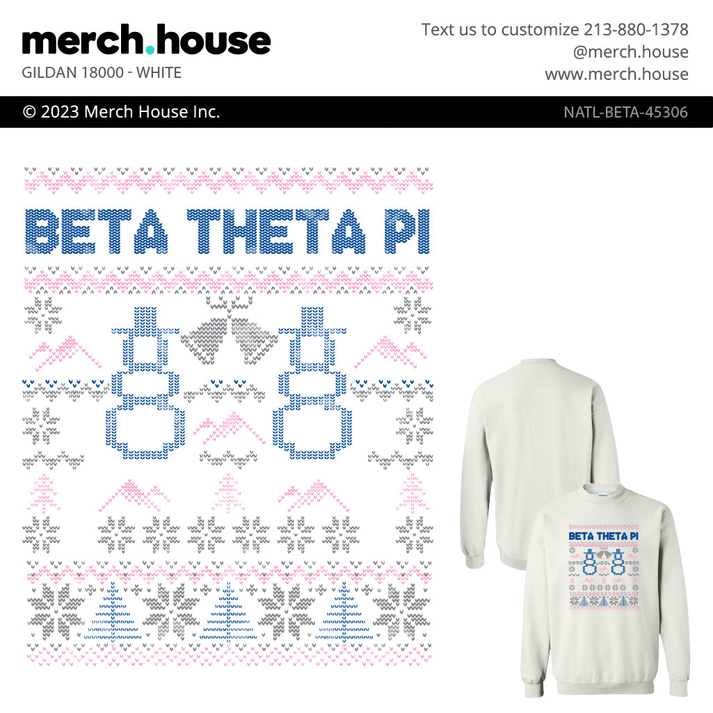 Beta Theta Pi Christmas Ugly Sweater Pink Shirt