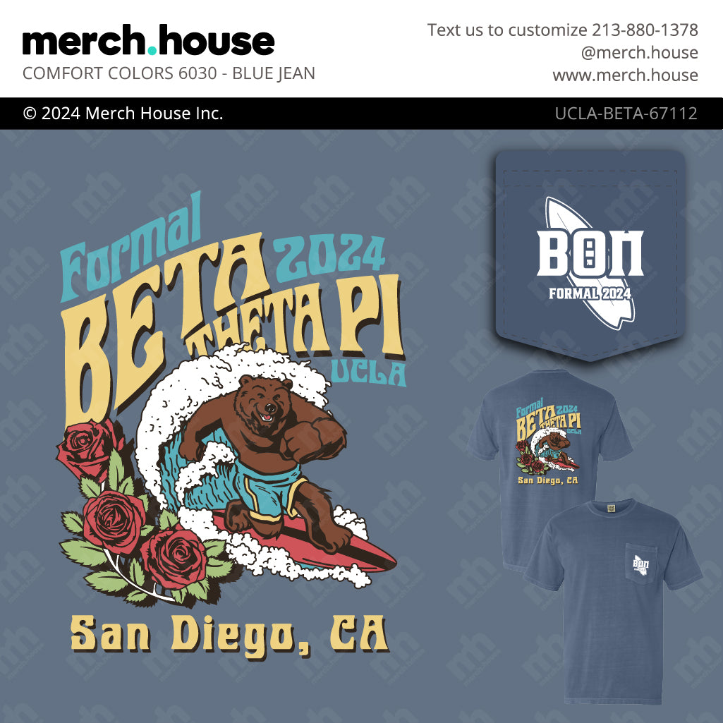 Beta Theta Pi Formal Surfing Bear Shirt