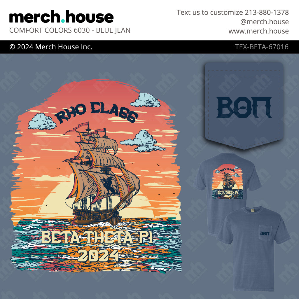 Beta Theta Pi Formal Vintage ship Shirt