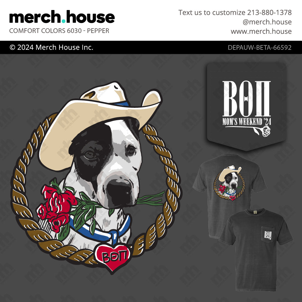 Beta Theta Pi Mom's Weekend Cowboy Dog Shirt