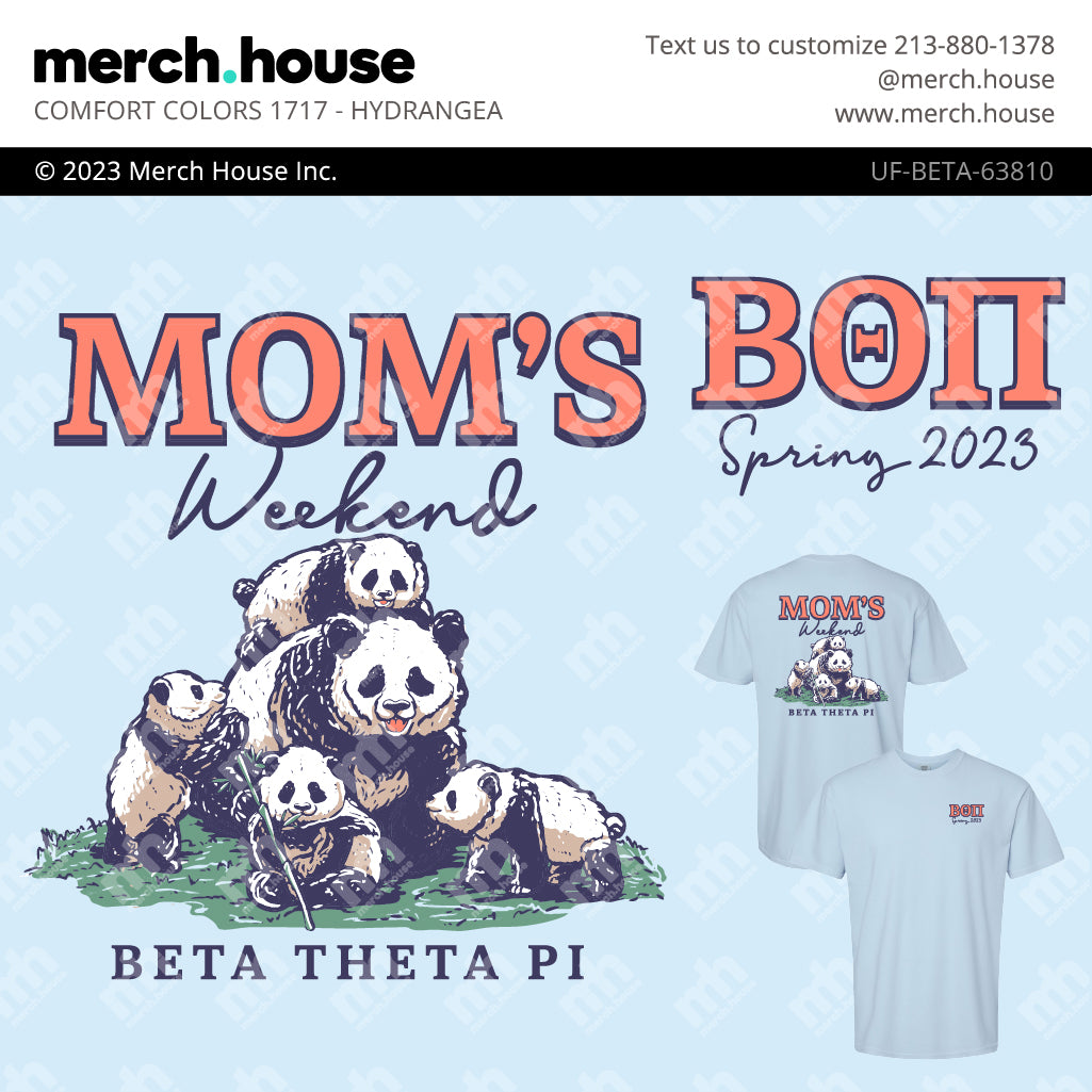 Beta Theta Pi Mom's Weekend Panda Mom and Cubs Shirt