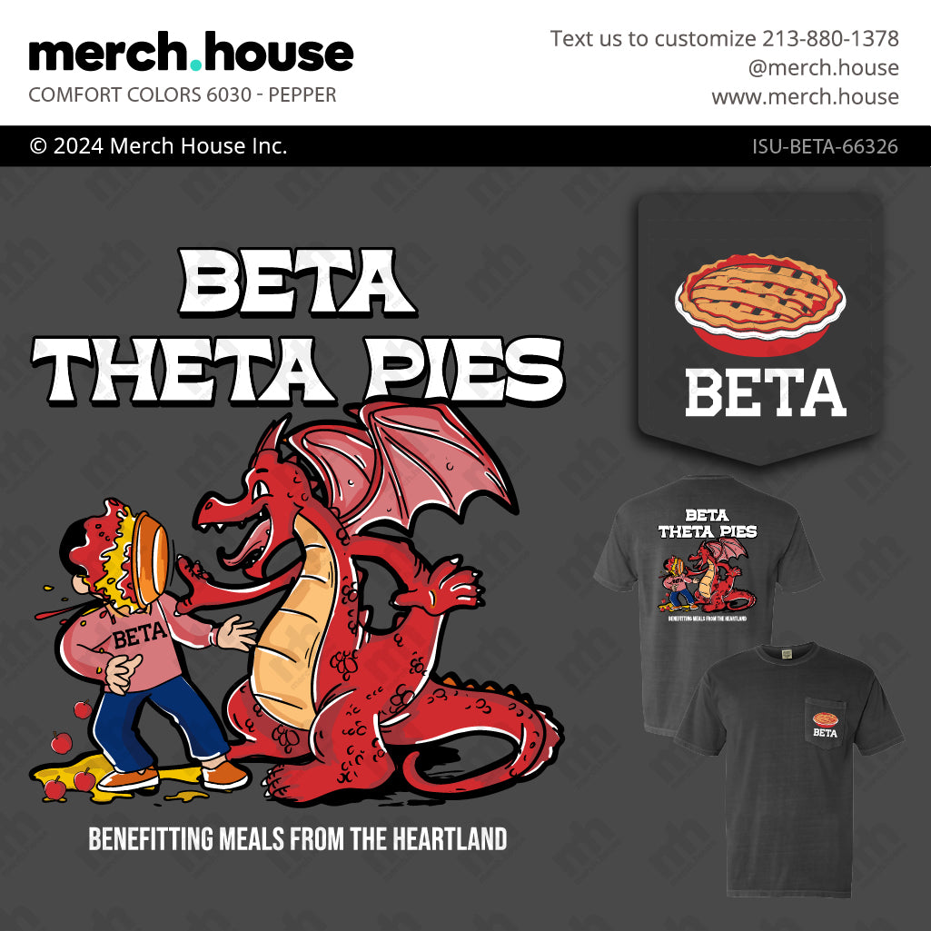 Beta Theta Pi Philanthropy Dragon Throws Pie Shirt