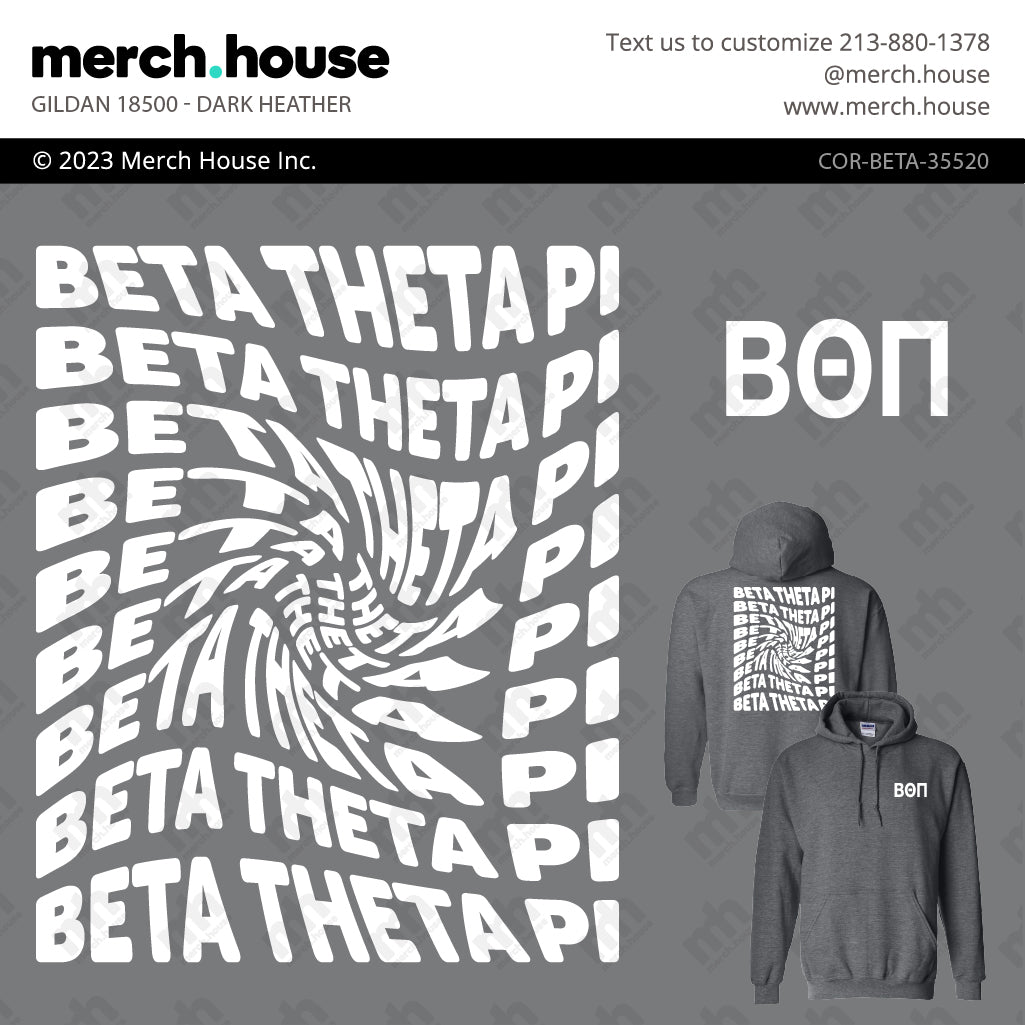 Beta Theta Pi PR Swirly Font Shirt