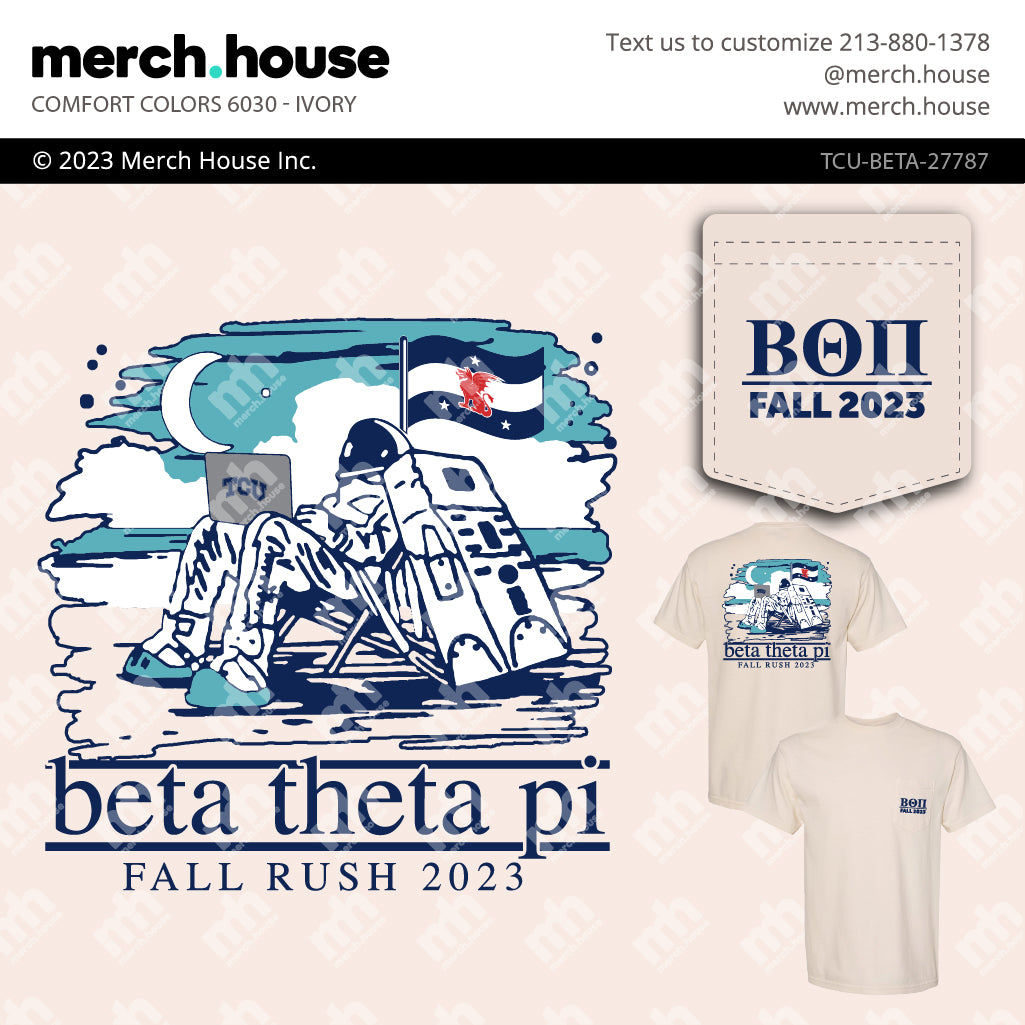 Beta Theta Pi Rush Shirt Astronaut Beach