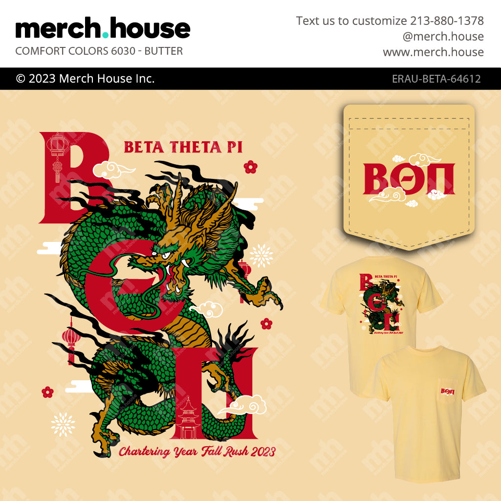 Beta Theta Pi Rush Shirt Chinese Dragon