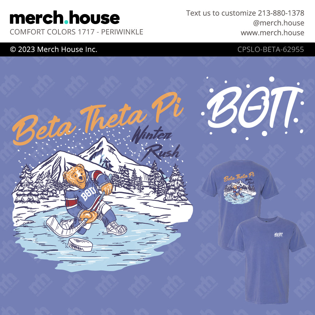 Beta Theta Pi Rush Shirt Hockey Bear