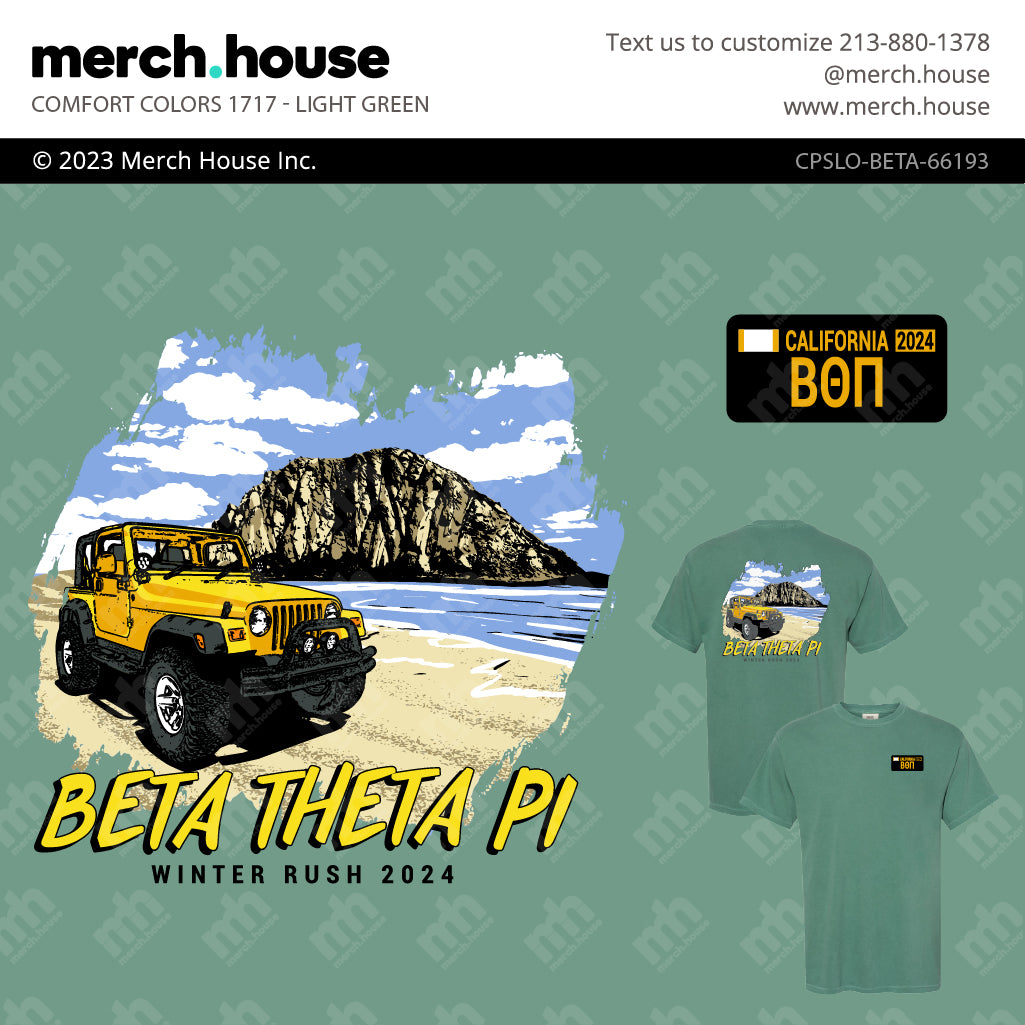 Beta Theta Pi Rush Shirt Jeep on the Beach