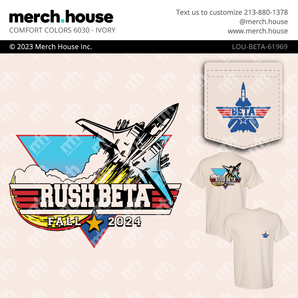 Beta Theta Pi Rush Shirt Jet Fighter