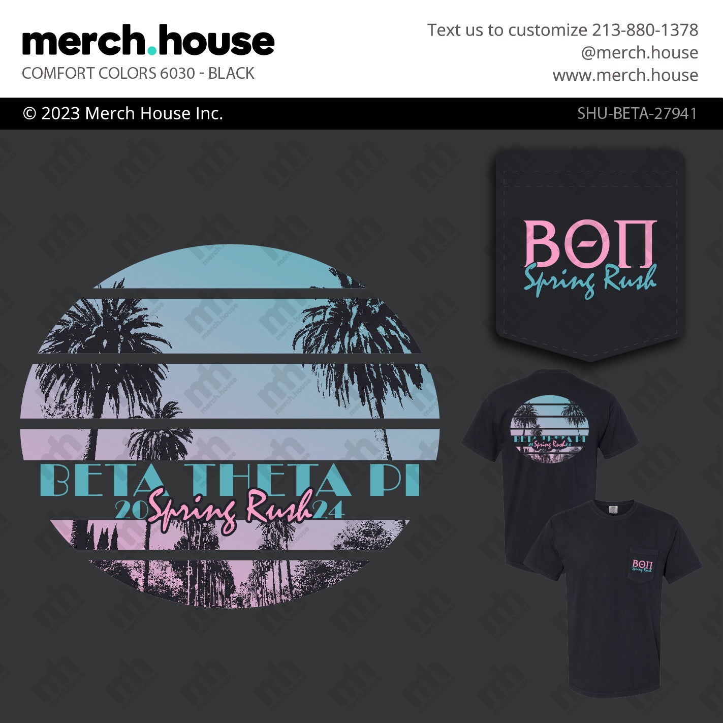 Beta Theta Pi Rush Shirt Miami Vice Gradient