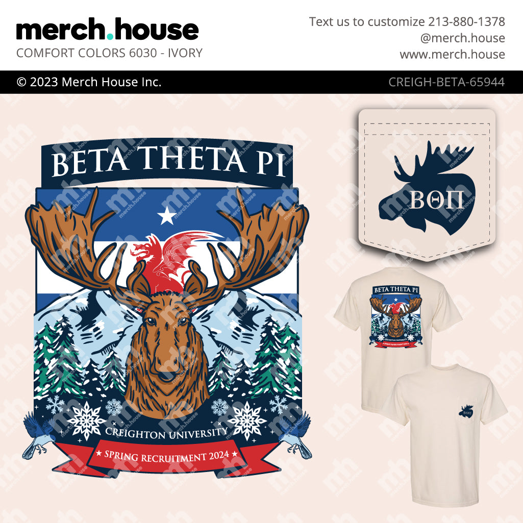 Beta Theta Pi Rush Shirt Moose