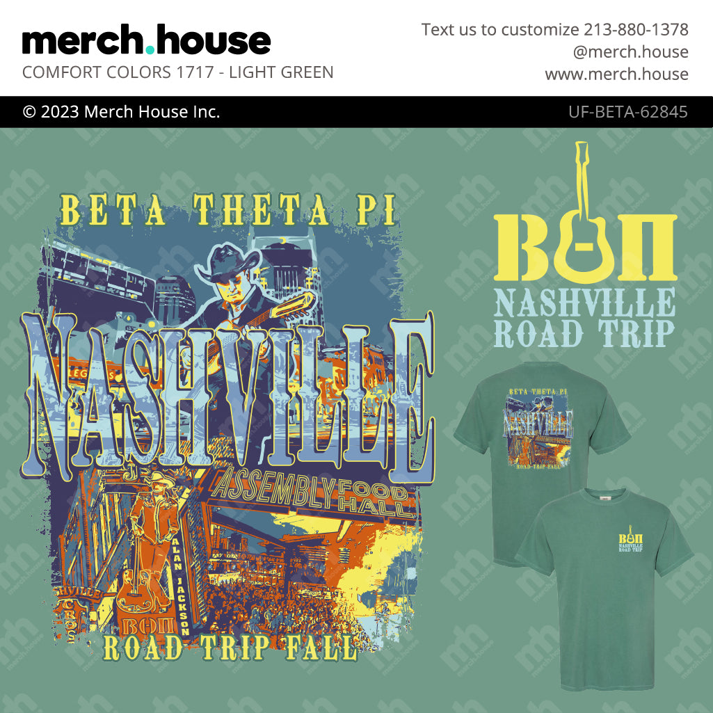 Beta Theta Pi Rush Shirt Nashville Road Trip