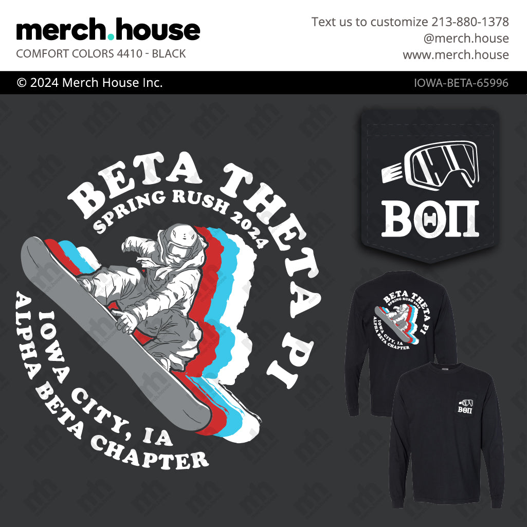 Beta Theta Pi Rush Shirt Snowboarding Tricks
