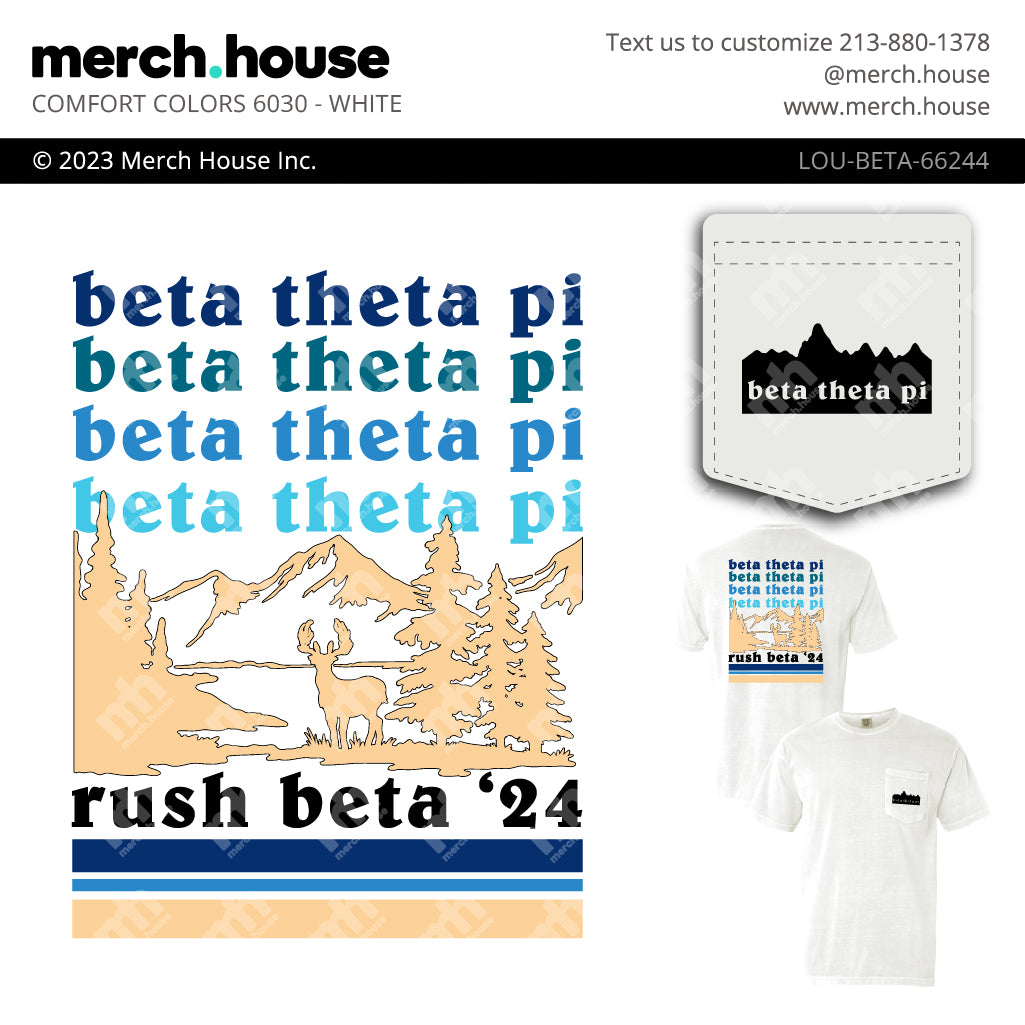 Beta Theta Pi Rush Shirt Stag and Reindeer