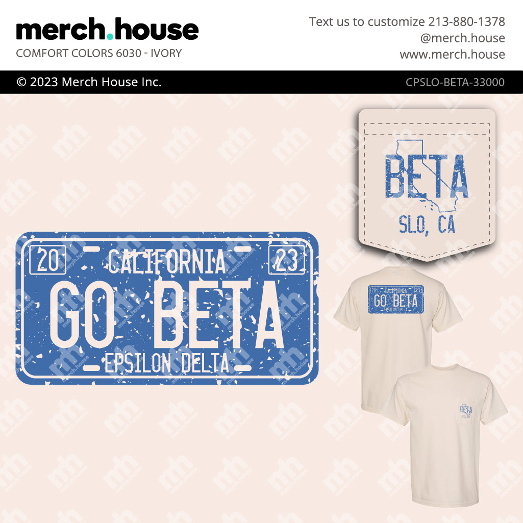 Beta Theta Pi Rush Shirt Vintage License Plate