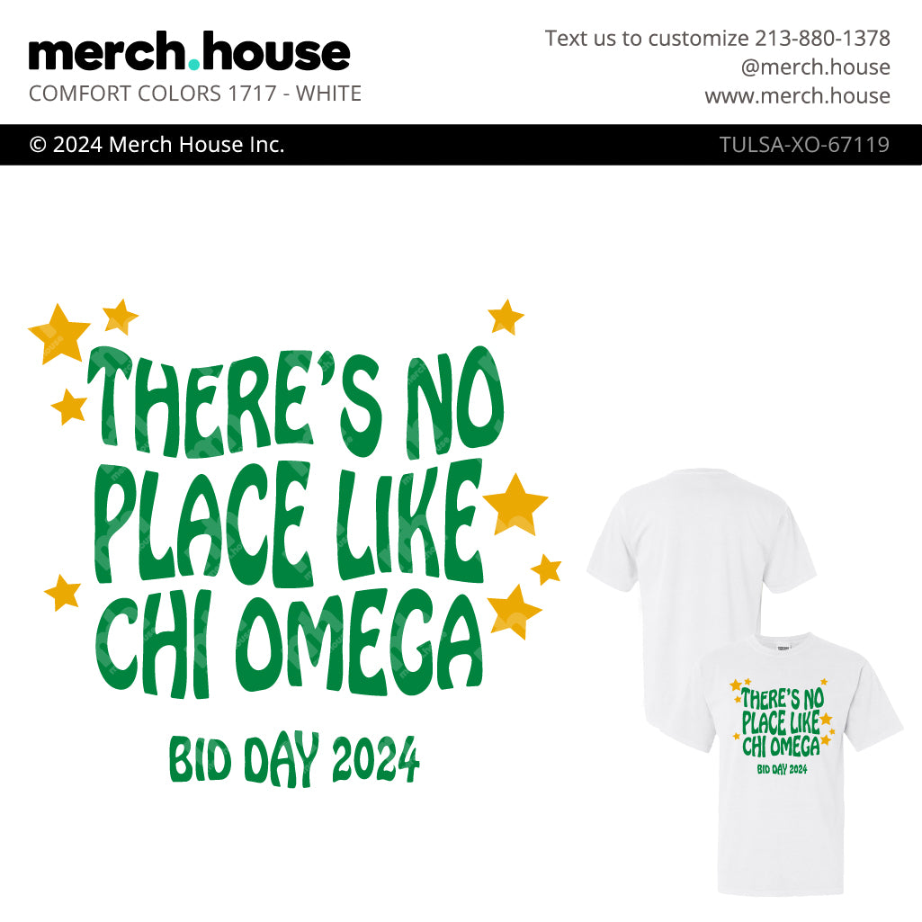 Chi Omega Bid Day Text Stars Shirt