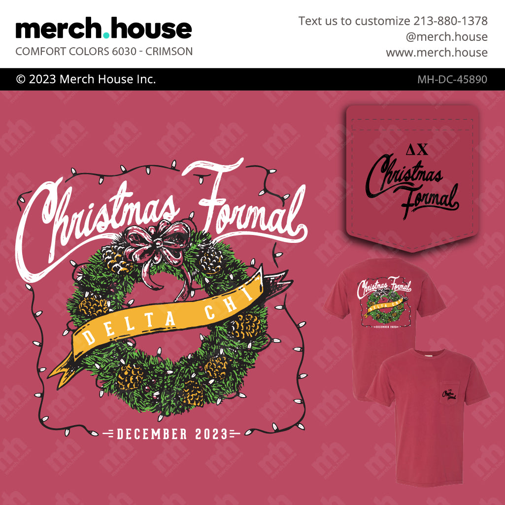 Delta Chi Christmas Formal Wreath Shirt