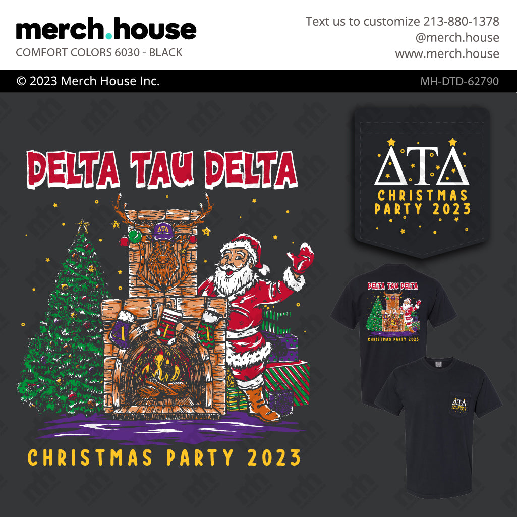 Delta Tau Delta Christmas Fireplace Shirt