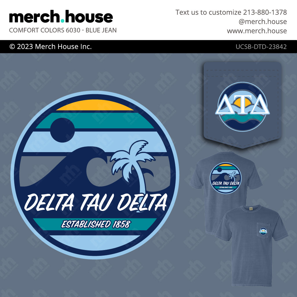 Delta Tau Delta Rush Shirt Colorblock Waves