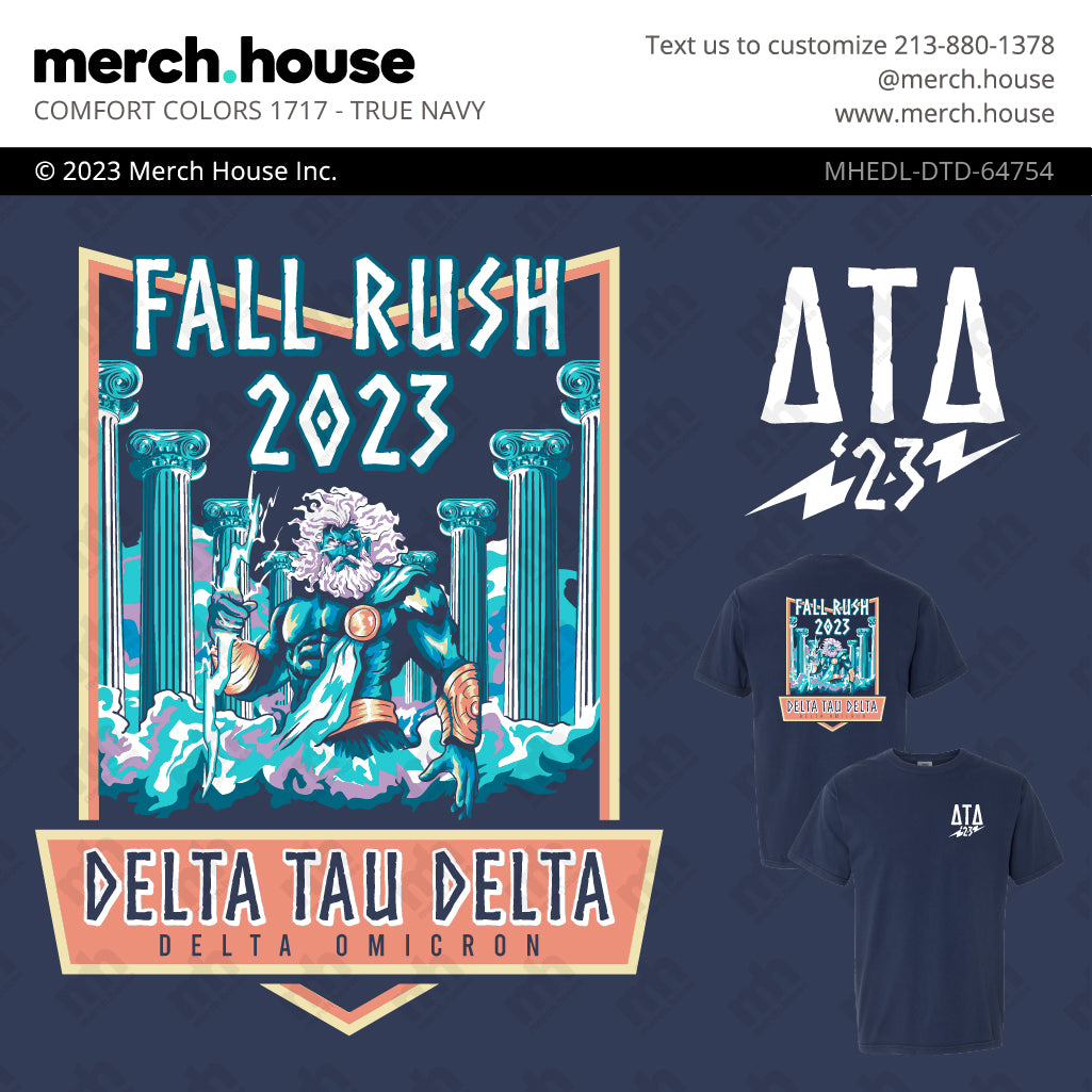 Delta Tau Delta Rush Shirt Greek God