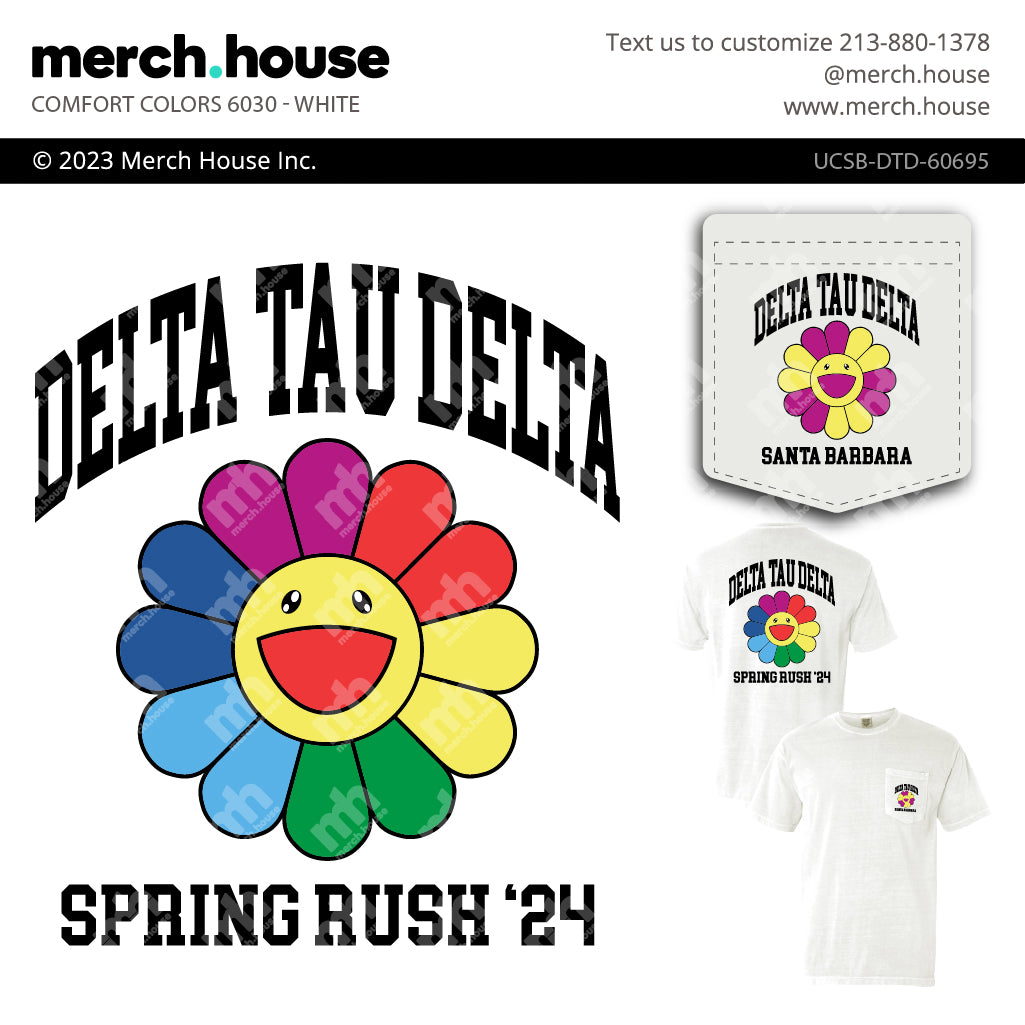 Delta Tau Delta Rush Shirt Smiley Flower