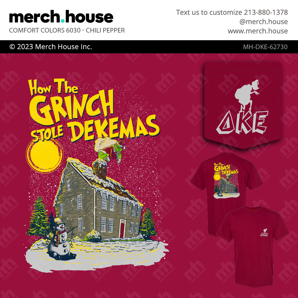 Fraternity Christmas Grinch Chapter House Shirt