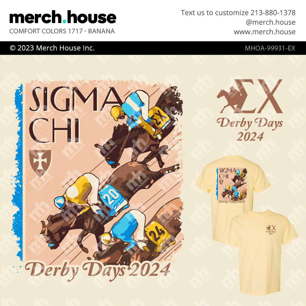 Sigma Chi Derby Days Horseback Riding Art Deco Shirt