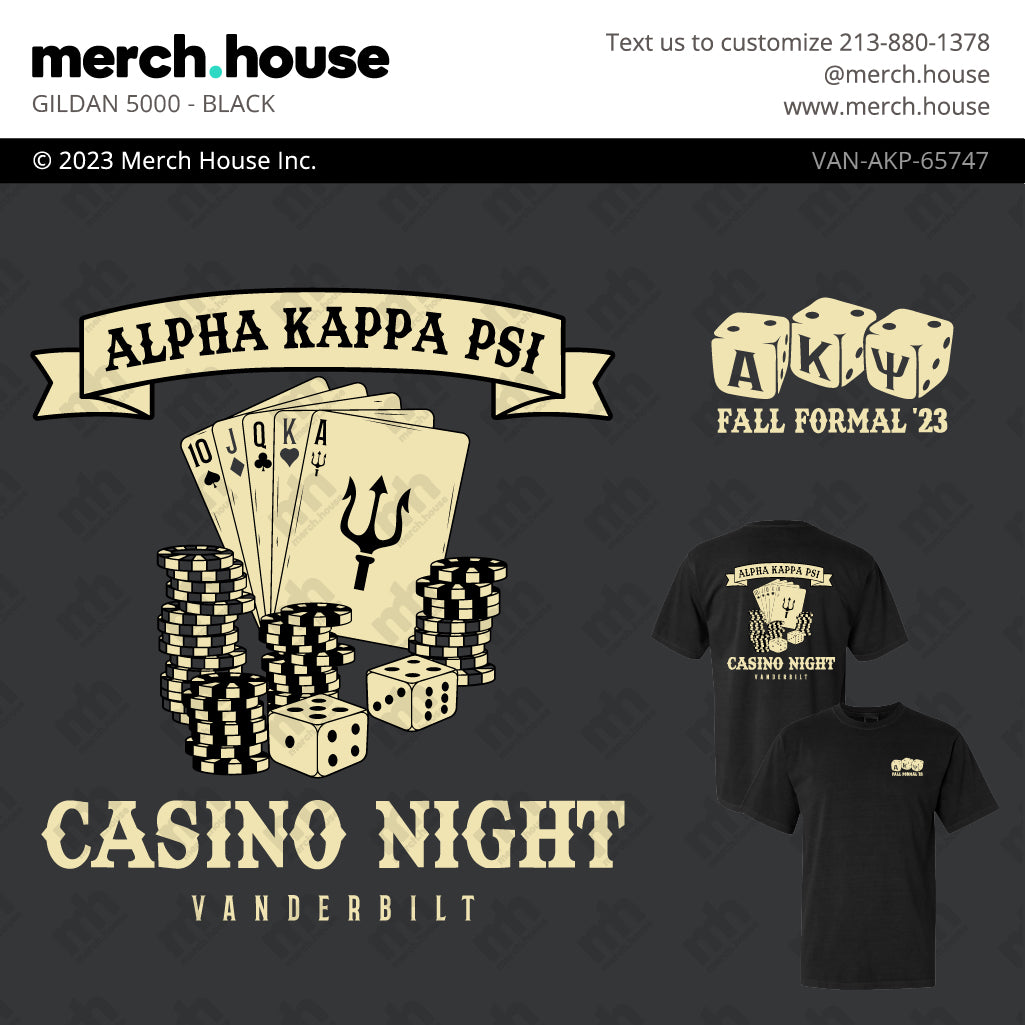 Fraternity Formal Casino Night Shirt
