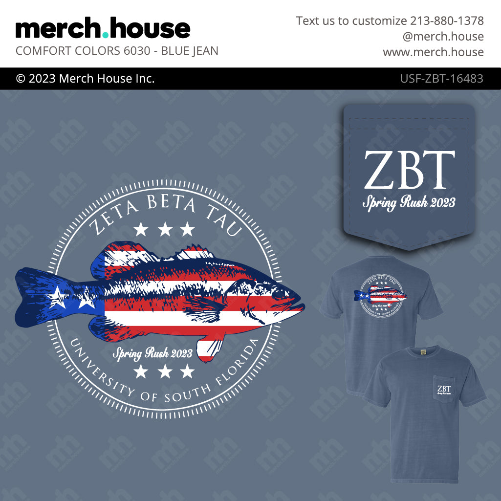 Fraternity Rush Shirt American Striped Fish