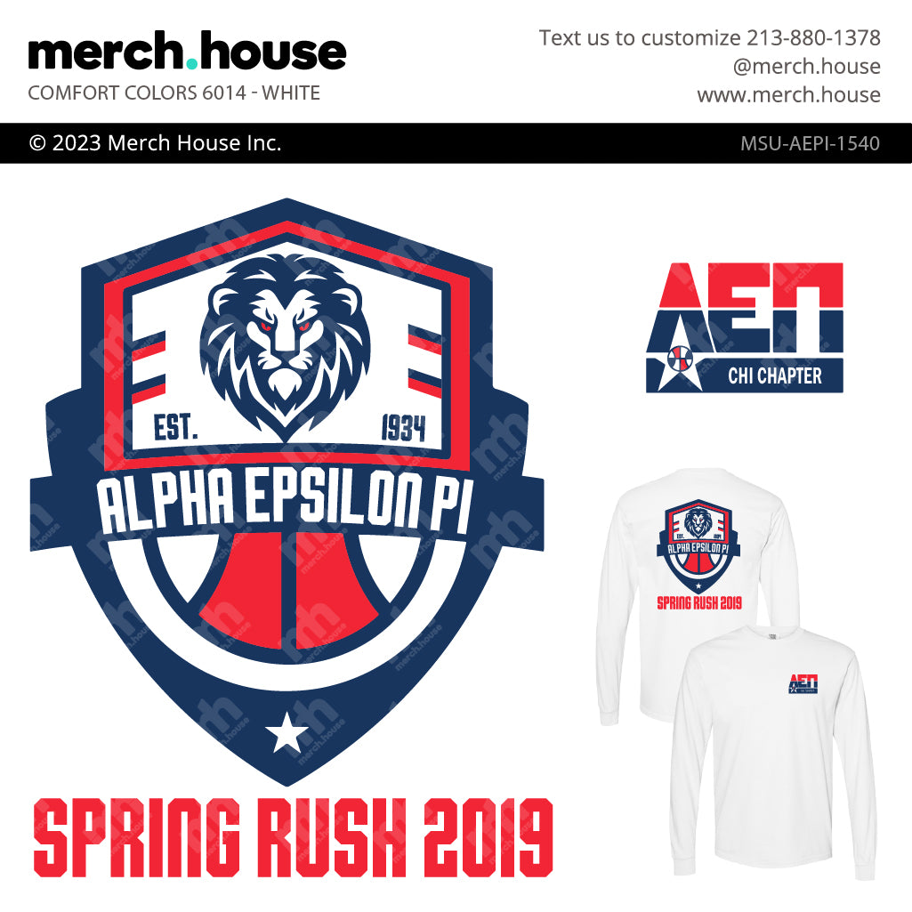 Fraternity Rush Shirt Athletic Lion Emblem