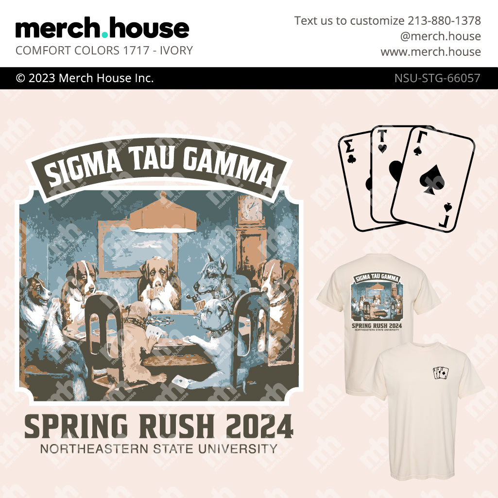 Fraternity Rush Shirt Dog Playing Cards