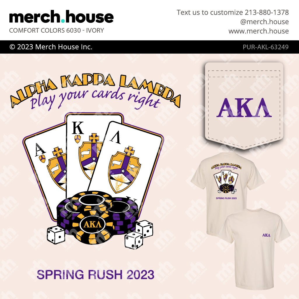 Fraternity Rush Shirt Playing Cards and Chips
