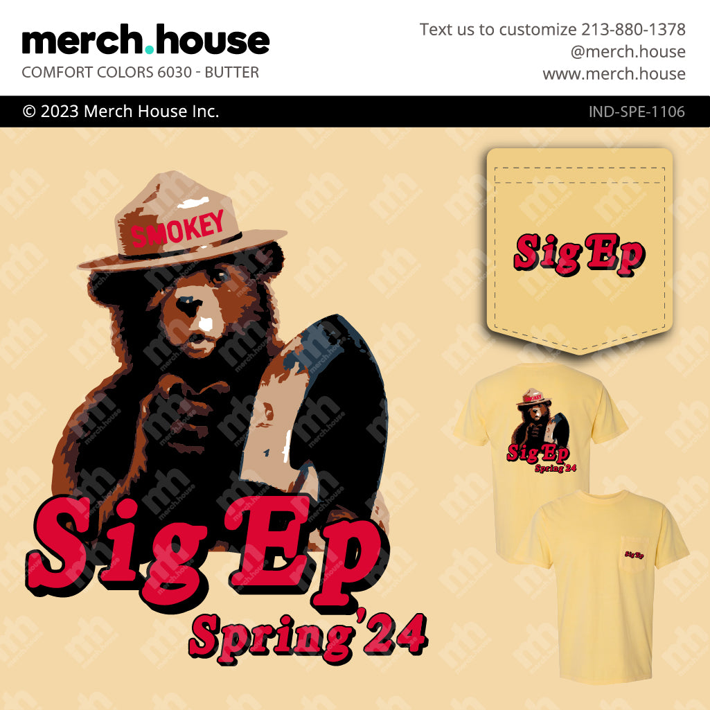 Fraternity Rush Shirt SigEp Smokey Bear
