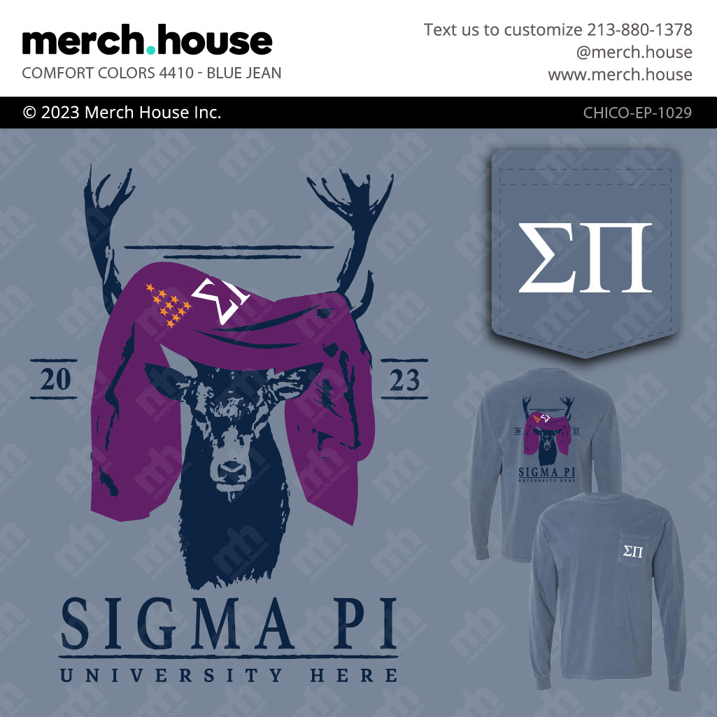 Fraternity Rush Shirt Sigma Pi Deer Flag