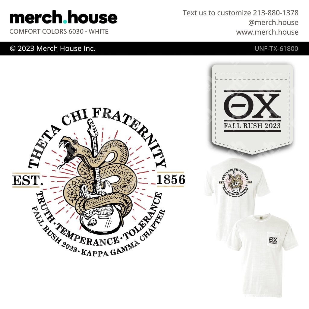 Fraternity Rush Shirt Snake and Guitar
