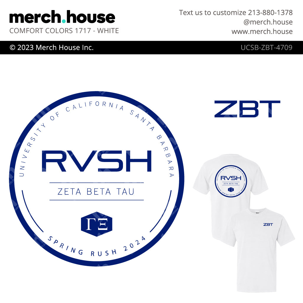 Fraternity Rush Shirt ZBT Circle Logo
