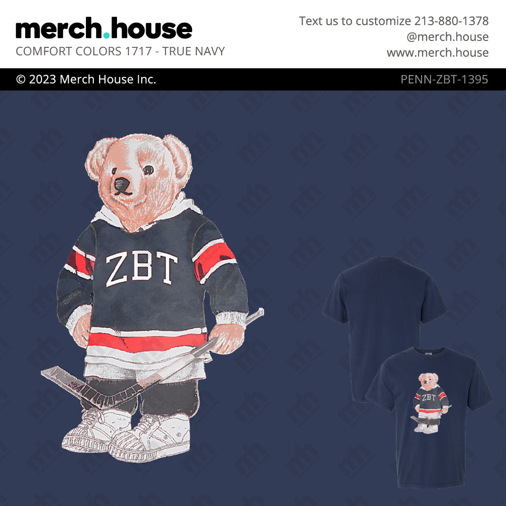 Fraternity Rush Shirt ZBT Hockey Bear