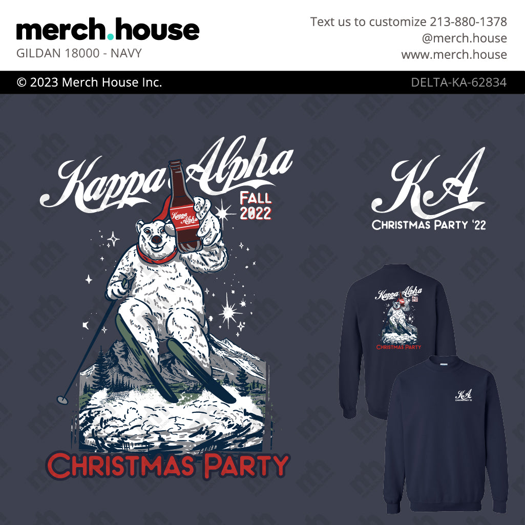 Kappa Alpha Order Christmas Polar Bear Skiing Shirt