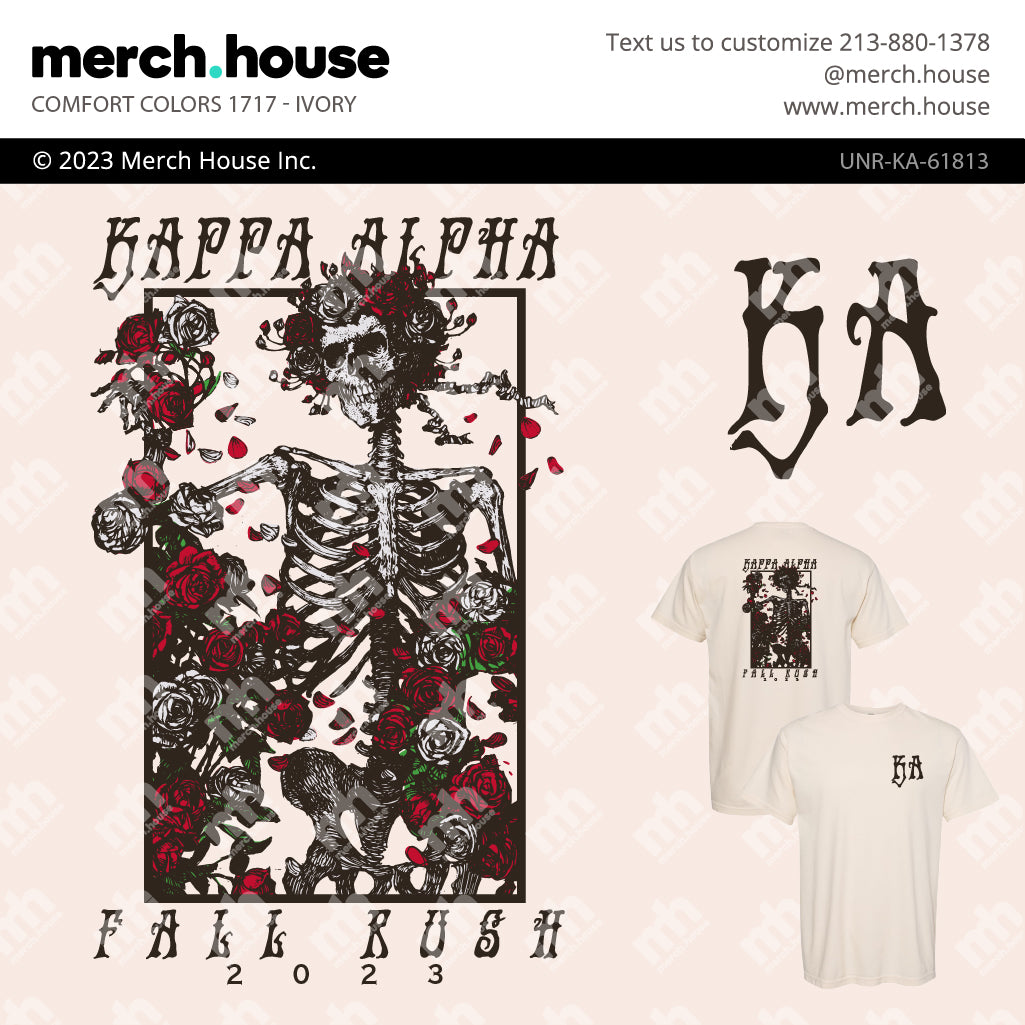 Kappa Alpha Order Rush Shirt Skeleton Roses