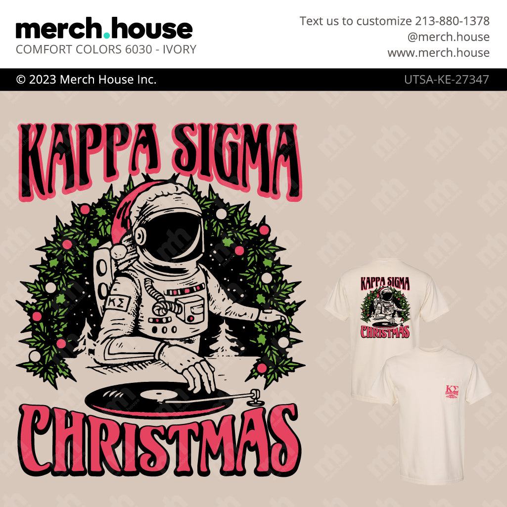 Kappa Sigma Christmas DJ Astronaut Skull Shirt